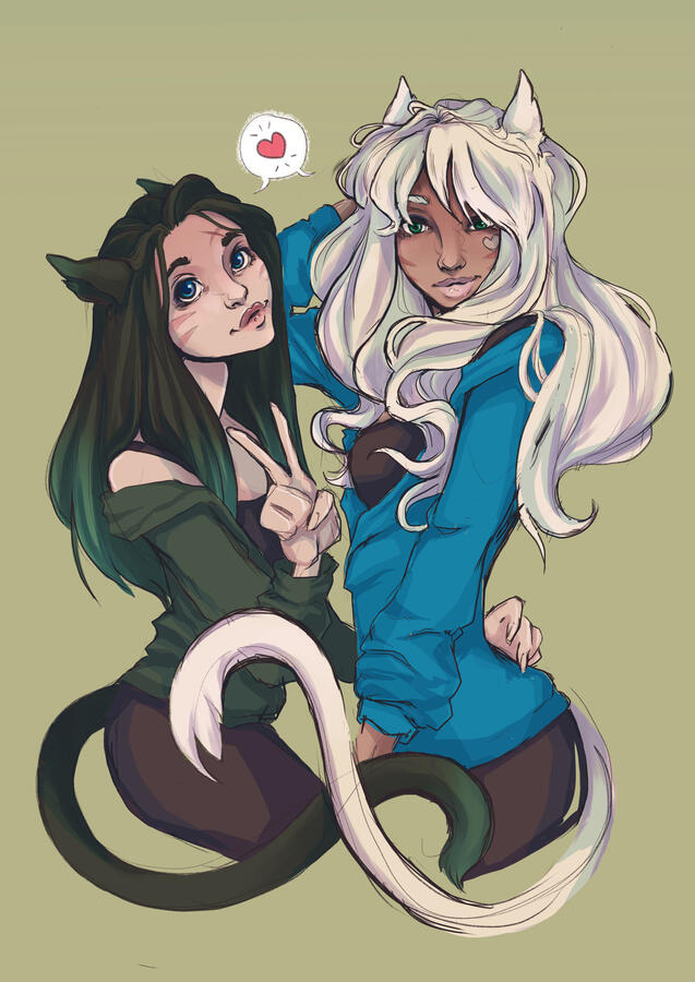 Fahn &amp; Nyx, done by @RoshRoshmell